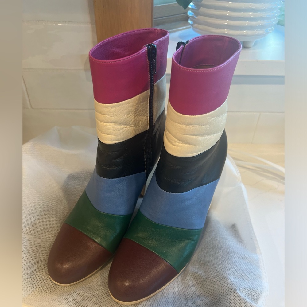 Valentino Garavani stripe Bo-Y-Ch boots.